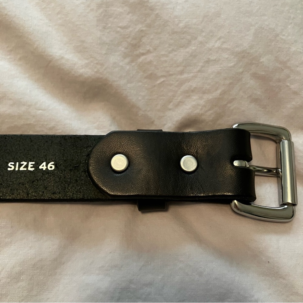 Filson Black Leather Men’s Belt - Size 46 - Picture 3 of 7